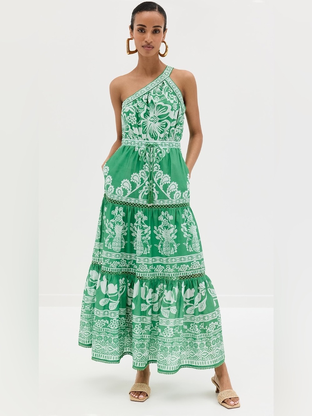 NWOT - Farm Rio Sweet Garden Green Maxi Dress